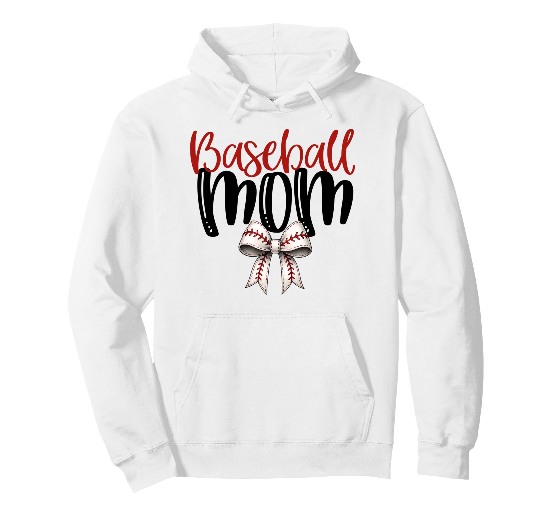 Baseball Mom Coquette Bow Game Day Hoodie - Fun Novelty Design for Adults - T-Shirt, Sweatshirt, Hoodie