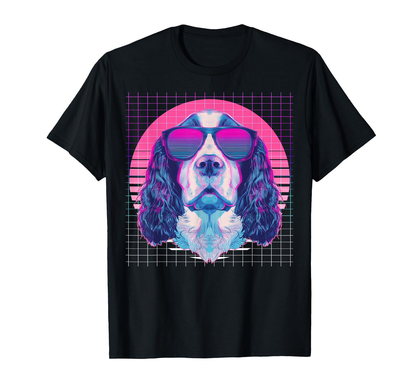 English Springer Spaniel Sunglasses Dog T-Shirt - Unique Graphic Men Women - T-Shirt, Sweatshirt, Hoodie