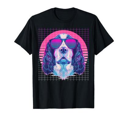 English Springer Spaniel Sunglasses Dog T-Shirt - Unique Graphic Men Women - T-Shirt, Sweatshirt, Hoodie