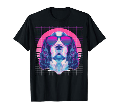 English Springer Spaniel Sunglasses Dog T-Shirt - Unique Graphic Men Women - T-Shirt, Sweatshirt, Hoodie