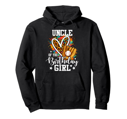 Uncle Birthday Baseball Player Leopard Hoodie - Graphic Print Unisex - T-Shirt, Sweatshirt, Hoodie