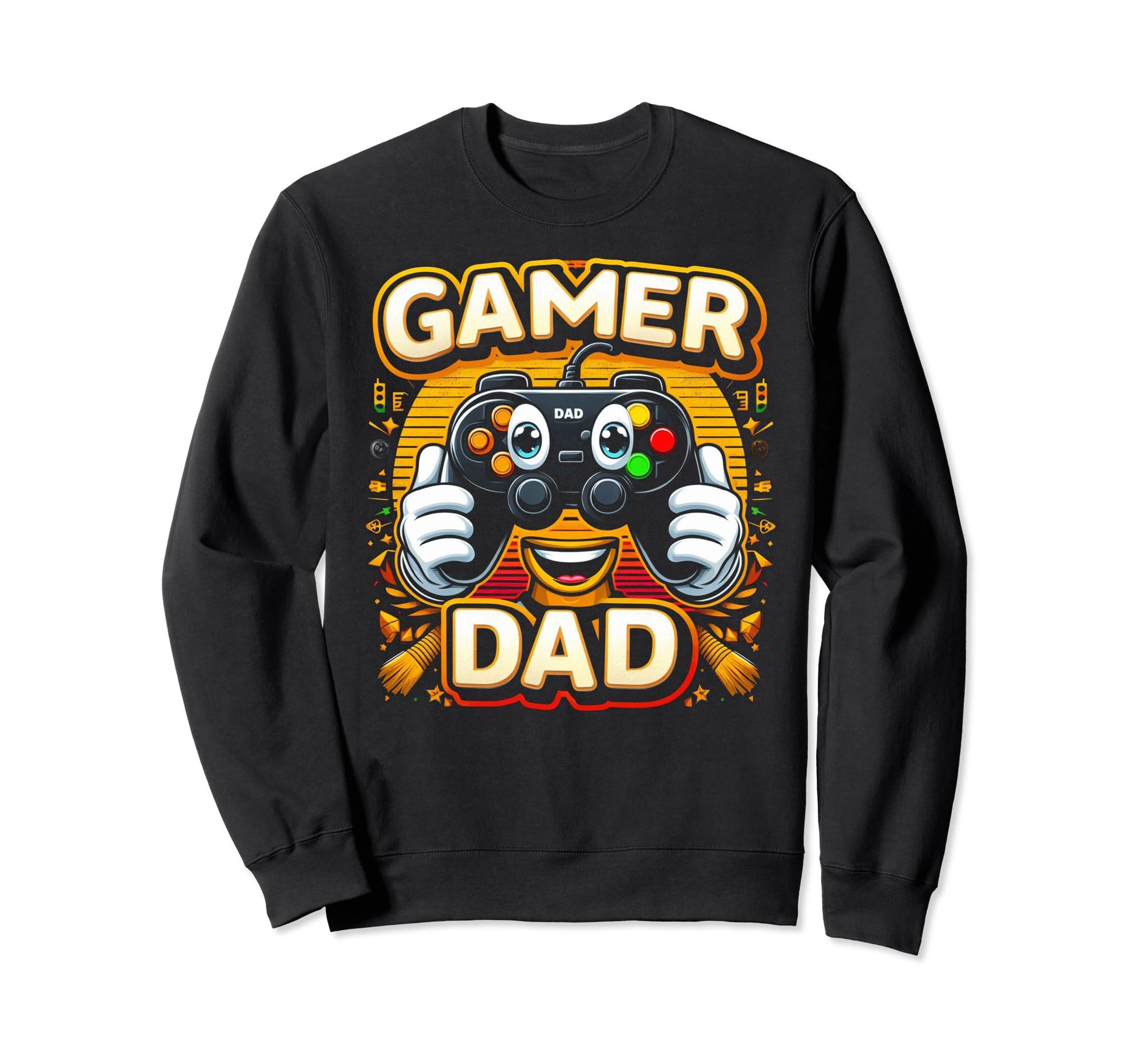 Gamer Dad Game Controller Gaming Sweatshirt - Graphic Print Men Women - T-Shirt, Sweatshirt, Hoodie