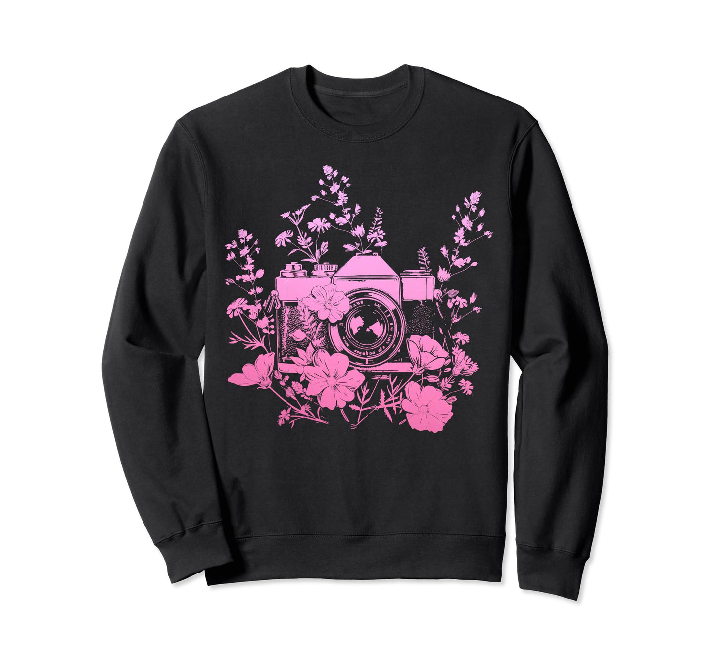 Photographer Camera Flowers Sweatshirt - Aesthetic Graphic Unisex - T-Shirt, Sweatshirt, Hoodie