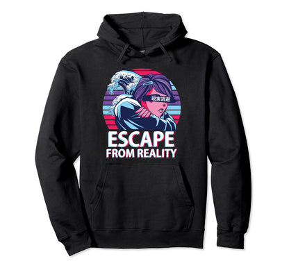 Escape From Reality Vaporwave Aesthetic Hoodie - Minimalist Print Unisex - T-Shirt, Sweatshirt, Hoodie