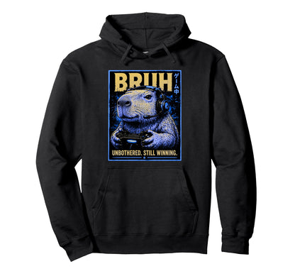 Funny Capybara Gamer Bruh Meme Hoodie - Casual Everyday Wear for Adults - T-Shirt, Sweatshirt, Hoodie