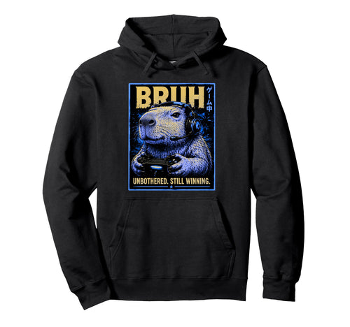 Funny Capybara Gamer Bruh Meme Hoodie - Casual Everyday Wear for Adults - T-Shirt, Sweatshirt, Hoodie