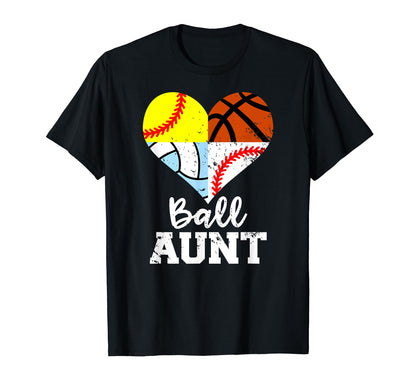 Ball Aunt Funny Baseball Softball T-Shirt - Custom Art Print for Adults - T-Shirt, Sweatshirt, Hoodie