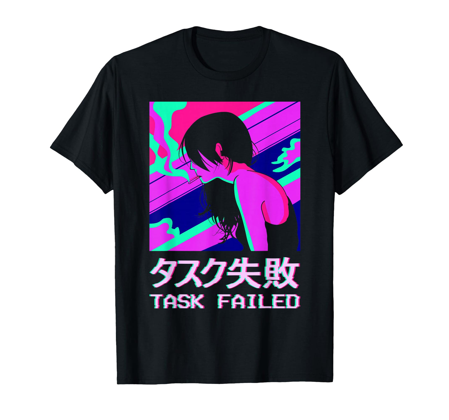 Task Failed Lofi Anime Japanese T-Shirt - Custom Art Print for Adults - T-Shirt, Sweatshirt, Hoodie