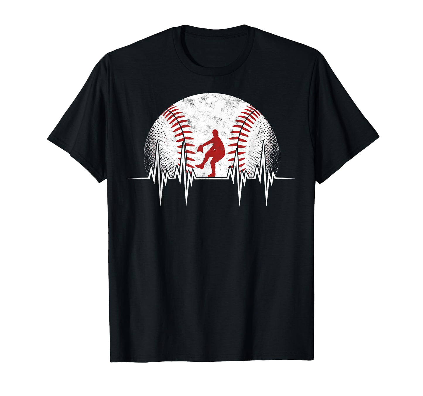 Baseball Ball Heartbeat Player Coach T-Shirt - Unique Graphic Men Women - T-Shirt, Sweatshirt, Hoodie