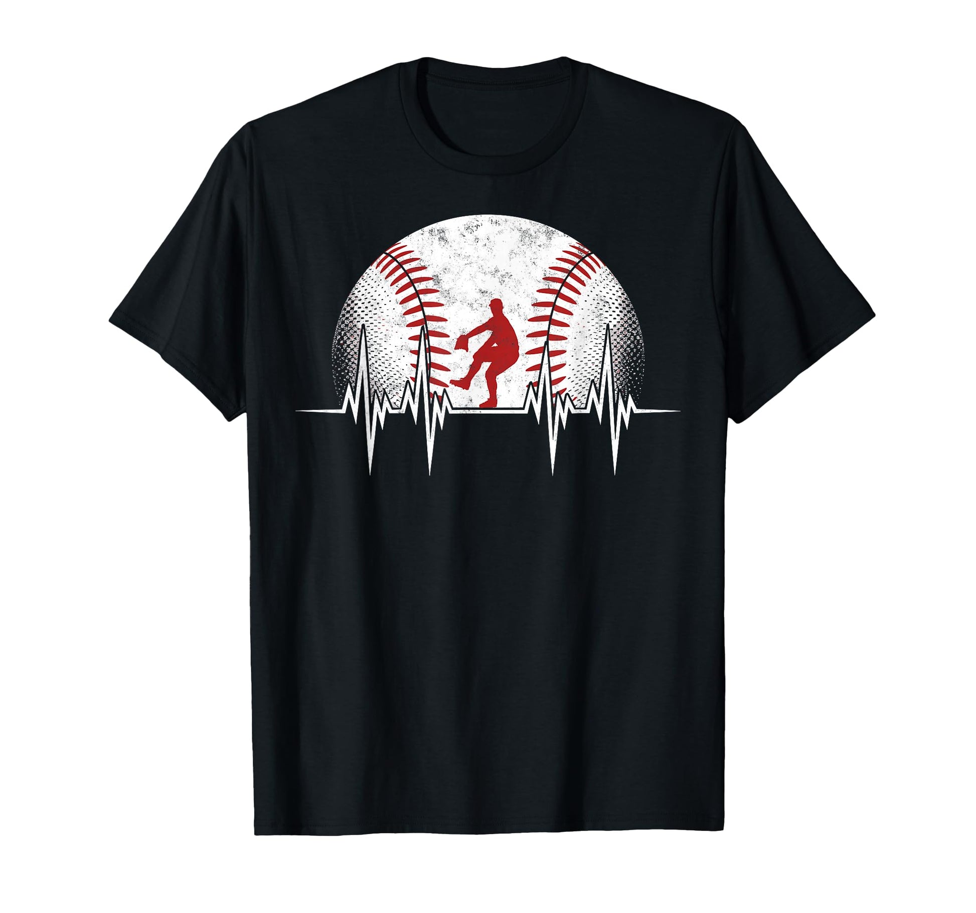 Baseball Ball Heartbeat Player Coach T-Shirt - Unique Graphic Men Women - T-Shirt, Sweatshirt, Hoodie