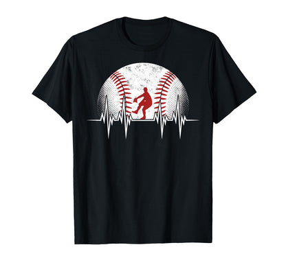 Baseball Ball Heartbeat Player Coach T-Shirt - Unique Graphic Men Women - T-Shirt, Sweatshirt, Hoodie
