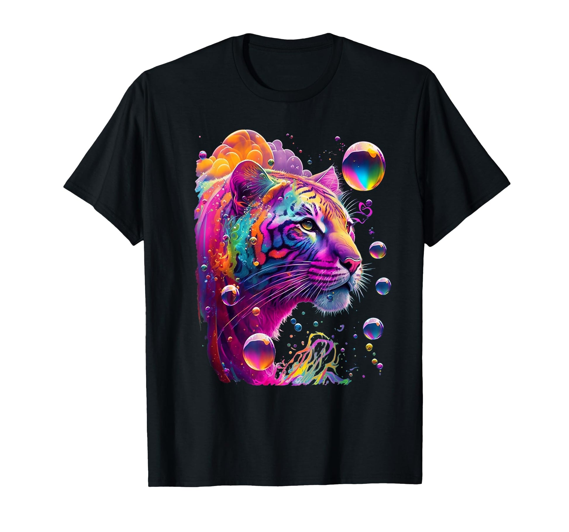 Colorful Rainbow Tiger T-Shirt - Novelty Apparel Unisex - T-Shirt, Sweatshirt, Hoodie