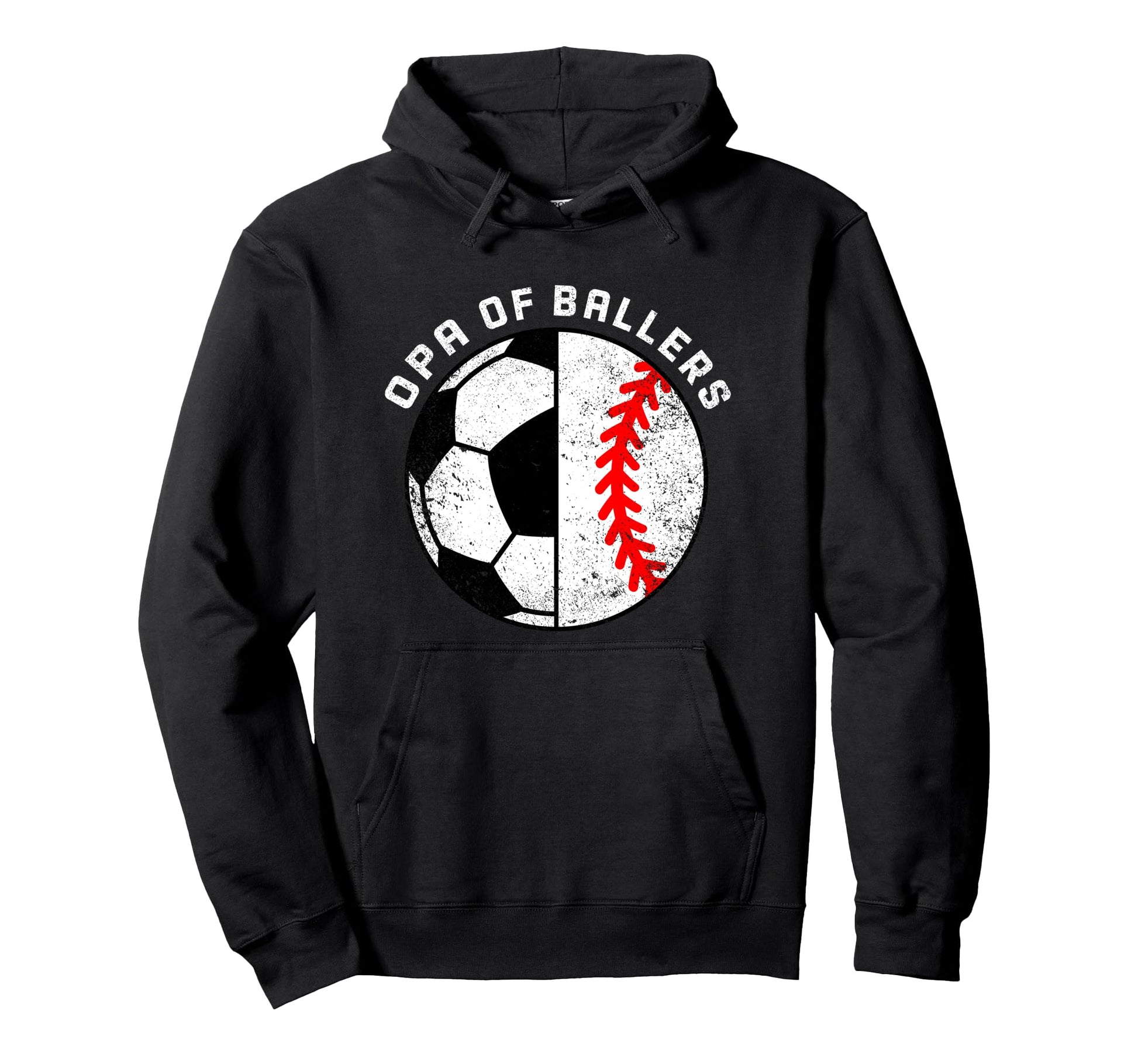 Opa Ballers Funny Soccer Baseball Grandpa Hoodie - Custom Art Print Unisex - T-Shirt, Sweatshirt, Hoodie