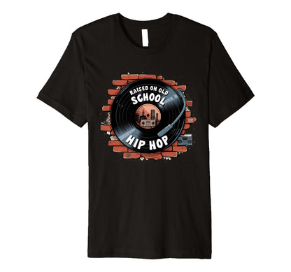 Raised Old School Hip Hop Cassette T-Shirt - Novelty Apparel for Adults - T-Shirt, Sweatshirt, Hoodie