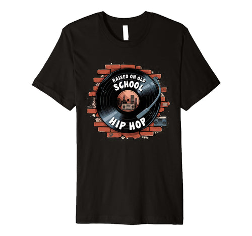 Raised Old School Hip Hop Cassette T-Shirt - Novelty Apparel for Adults - T-Shirt, Sweatshirt, Hoodie