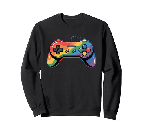 Game Controller Rainbow Gamers Sweatshirt - Fun Novelty Design Unisex - T-Shirt, Sweatshirt, Hoodie