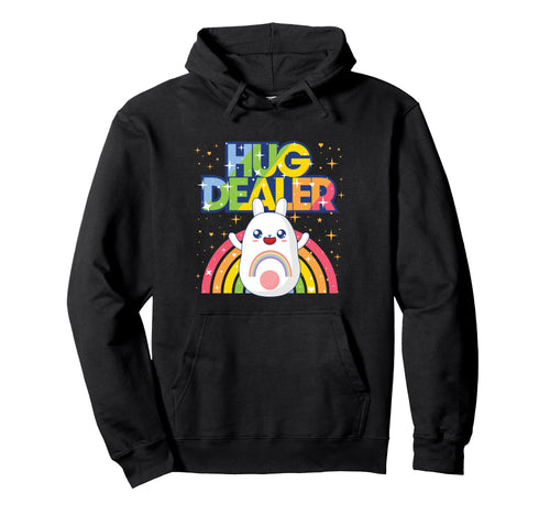 Bunny Hug Dealer Rainbow Cartoon Hoodie - Minimalist Print Unisex - T-Shirt, Sweatshirt, Hoodie