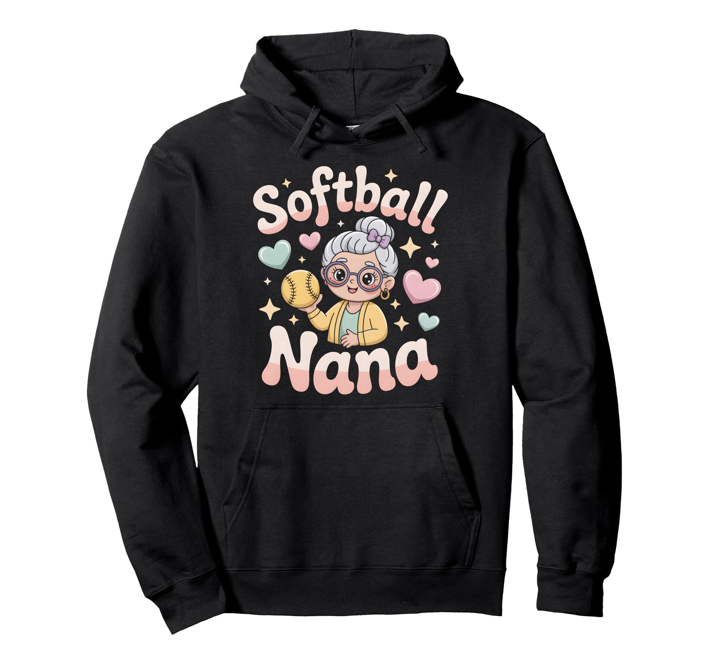 Softball Nana Grandma Softball Nana Hoodie - Streetwear Style for Adults - T-Shirt, Sweatshirt, Hoodie