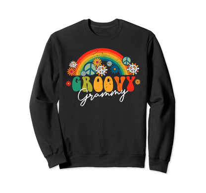 Groovy Grammy Rainbow Colorful Sweatshirt - Minimalist Print Men Women - T-Shirt, Sweatshirt, Hoodie