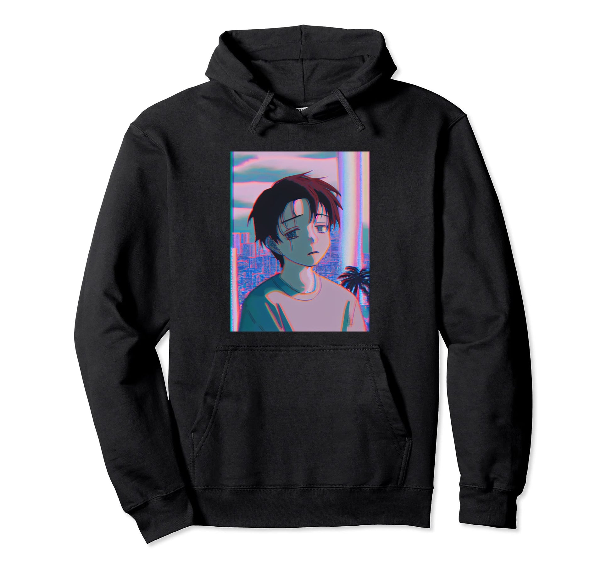 Sad Japanese Vaporwave Glitch Aesthetics Hoodie - Minimalist Print Unisex - T-Shirt, Sweatshirt, Hoodie