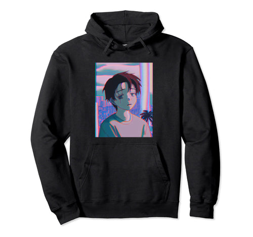 Sad Japanese Vaporwave Glitch Aesthetics Hoodie - Minimalist Print Unisex - T-Shirt, Sweatshirt, Hoodie