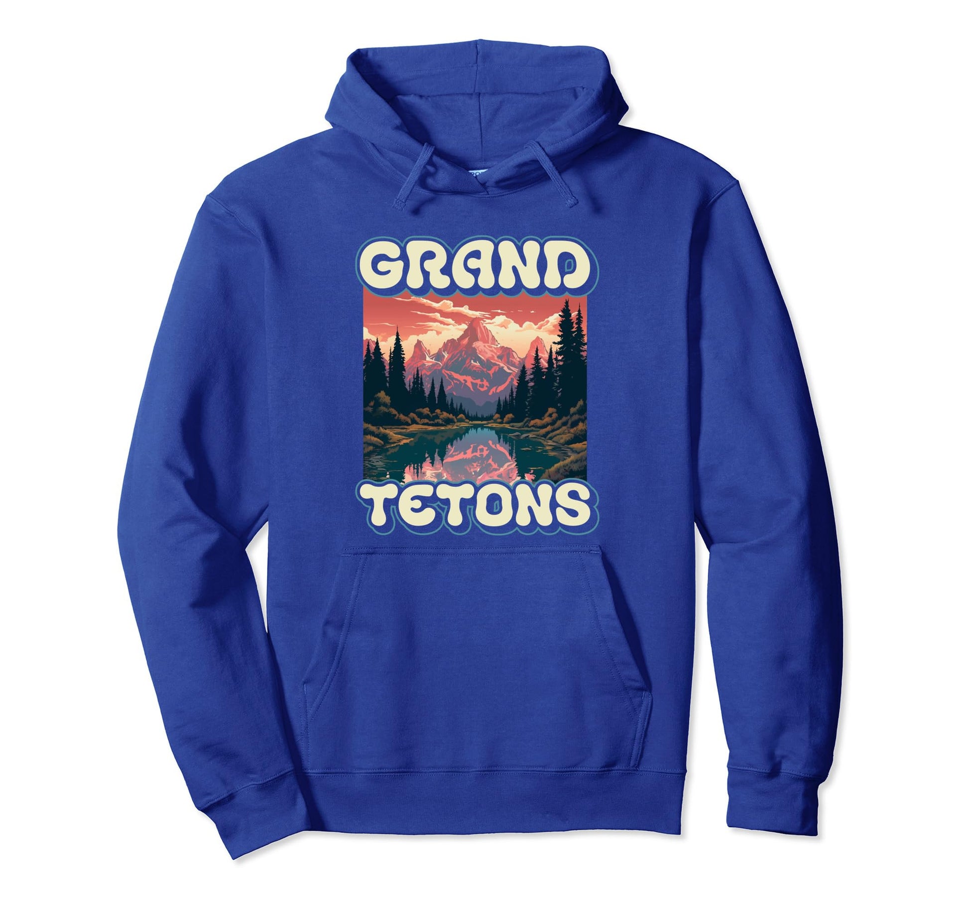 Grand Teton National Park Eighties Hoodie - Fun Novelty Design for Adults - T-Shirt, Sweatshirt, Hoodie