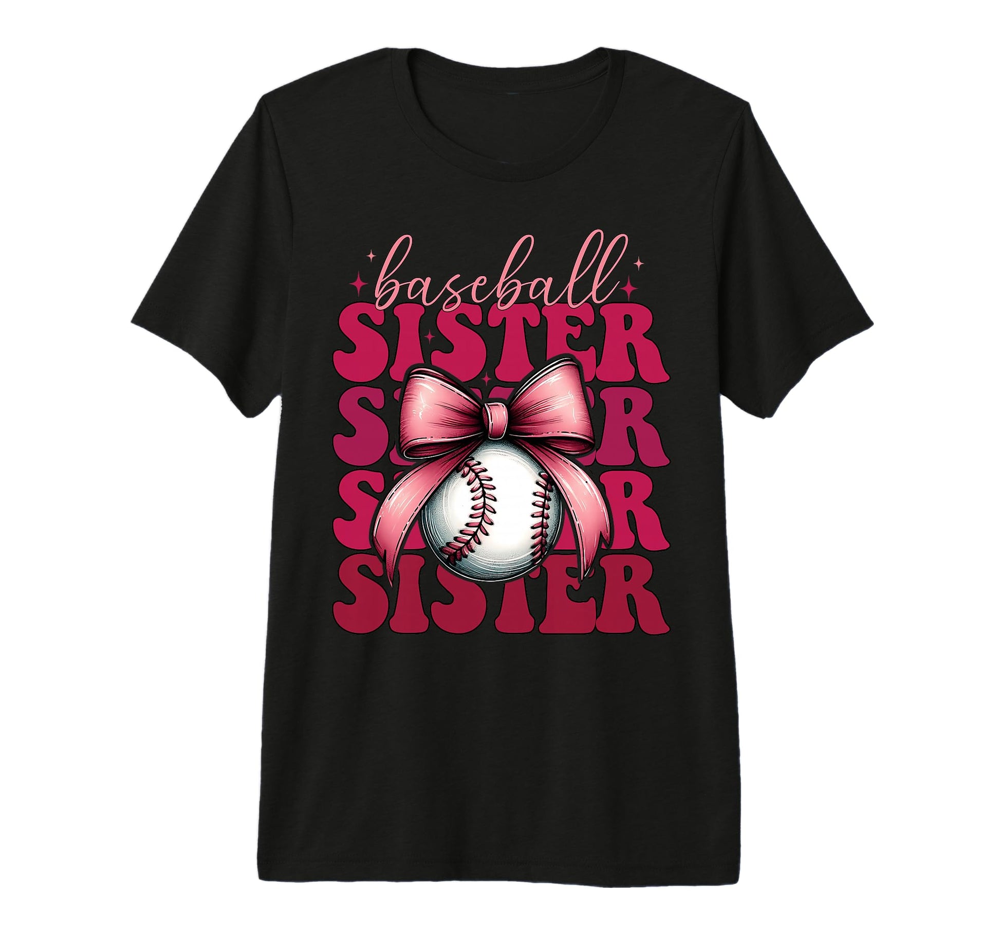 Baseball Sister Baseball Coquette Bow Tri T-Shirt - Graphic Print Unisex - T-Shirt, Sweatshirt, Hoodie