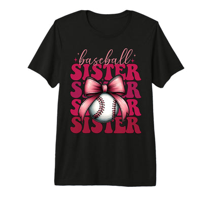 Baseball Sister Baseball Coquette Bow Tri T-Shirt - Graphic Print Unisex - T-Shirt, Sweatshirt, Hoodie
