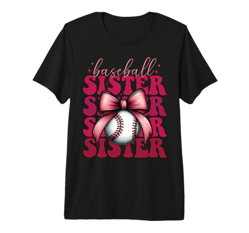 Baseball Sister Baseball Coquette Bow Tri T-Shirt - Graphic Print Unisex - T-Shirt, Sweatshirt, Hoodie