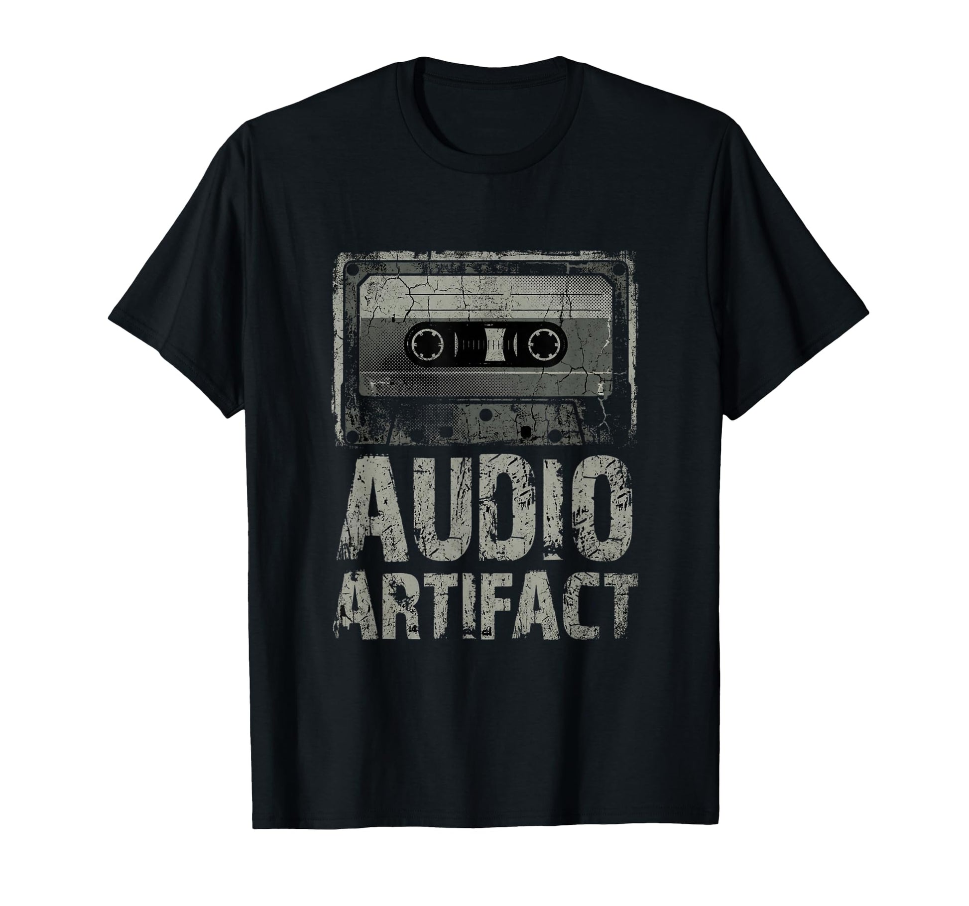 Audio Artifact Cassette Tape Grunge T-Shirt - Custom Art Print Unisex - T-Shirt, Sweatshirt, Hoodie