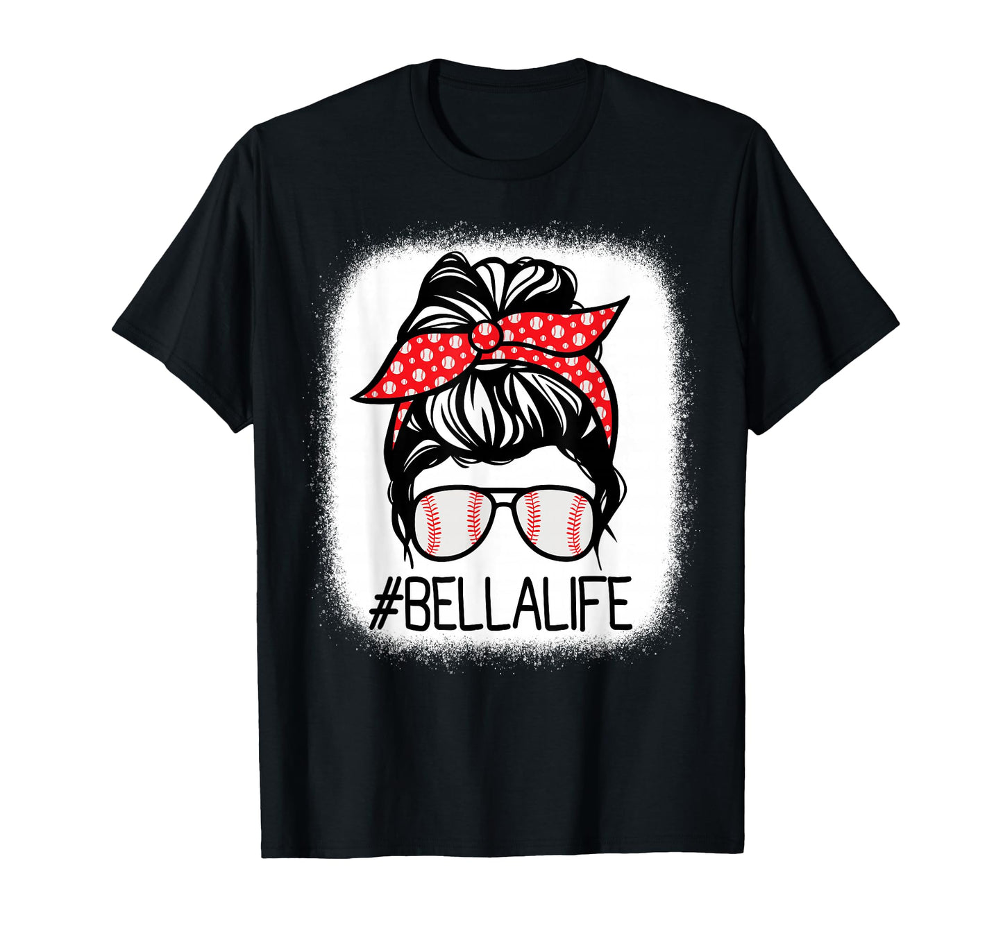 Bella Bleached Messy Bun Baseball T-Shirt - Custom Art Print Unisex - T-Shirt, Sweatshirt, Hoodie