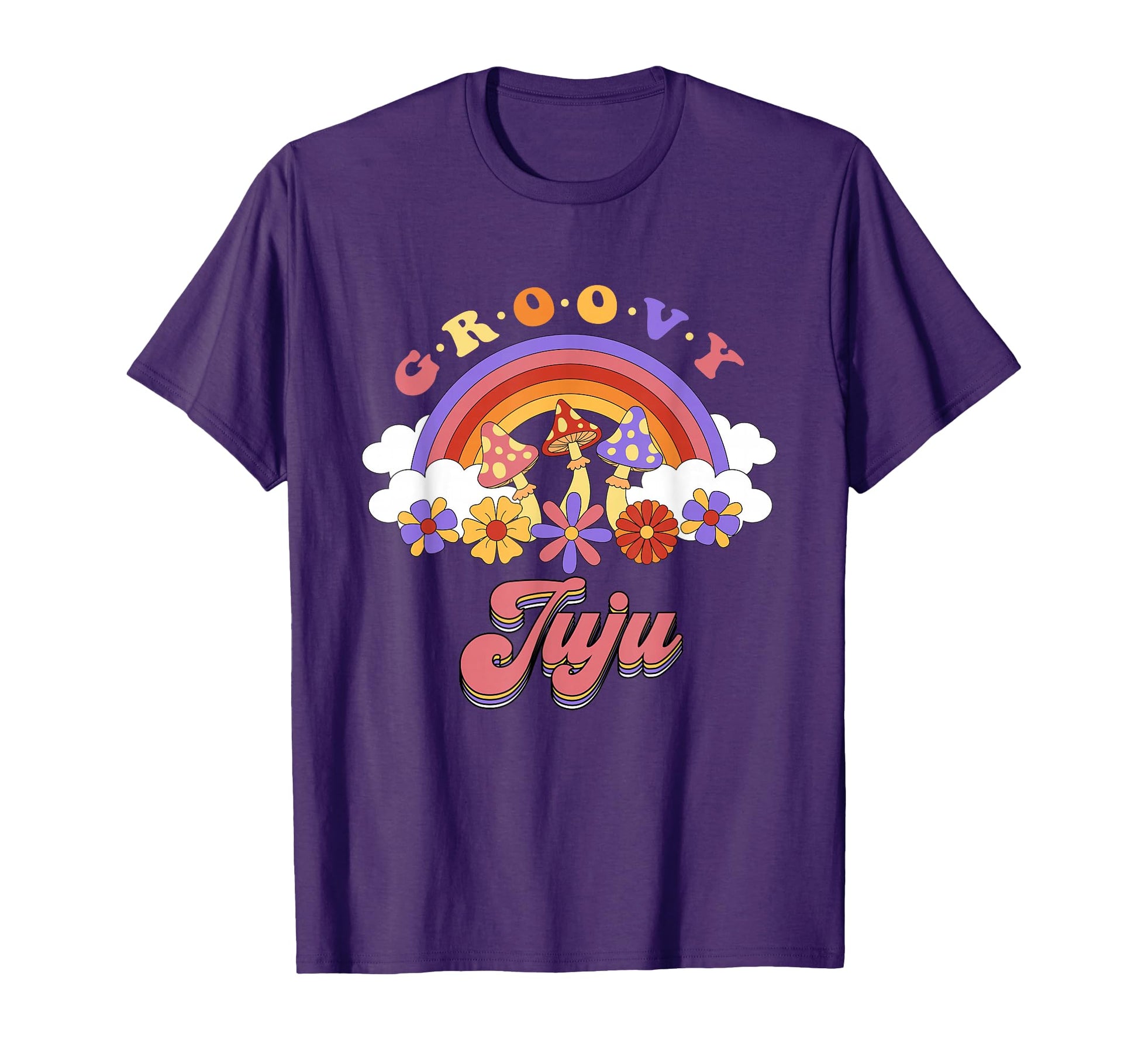 Groovy Juju Rainbow Colorful Flowers T-Shirt - Trendy Graphic Men Women - T-Shirt, Sweatshirt, Hoodie