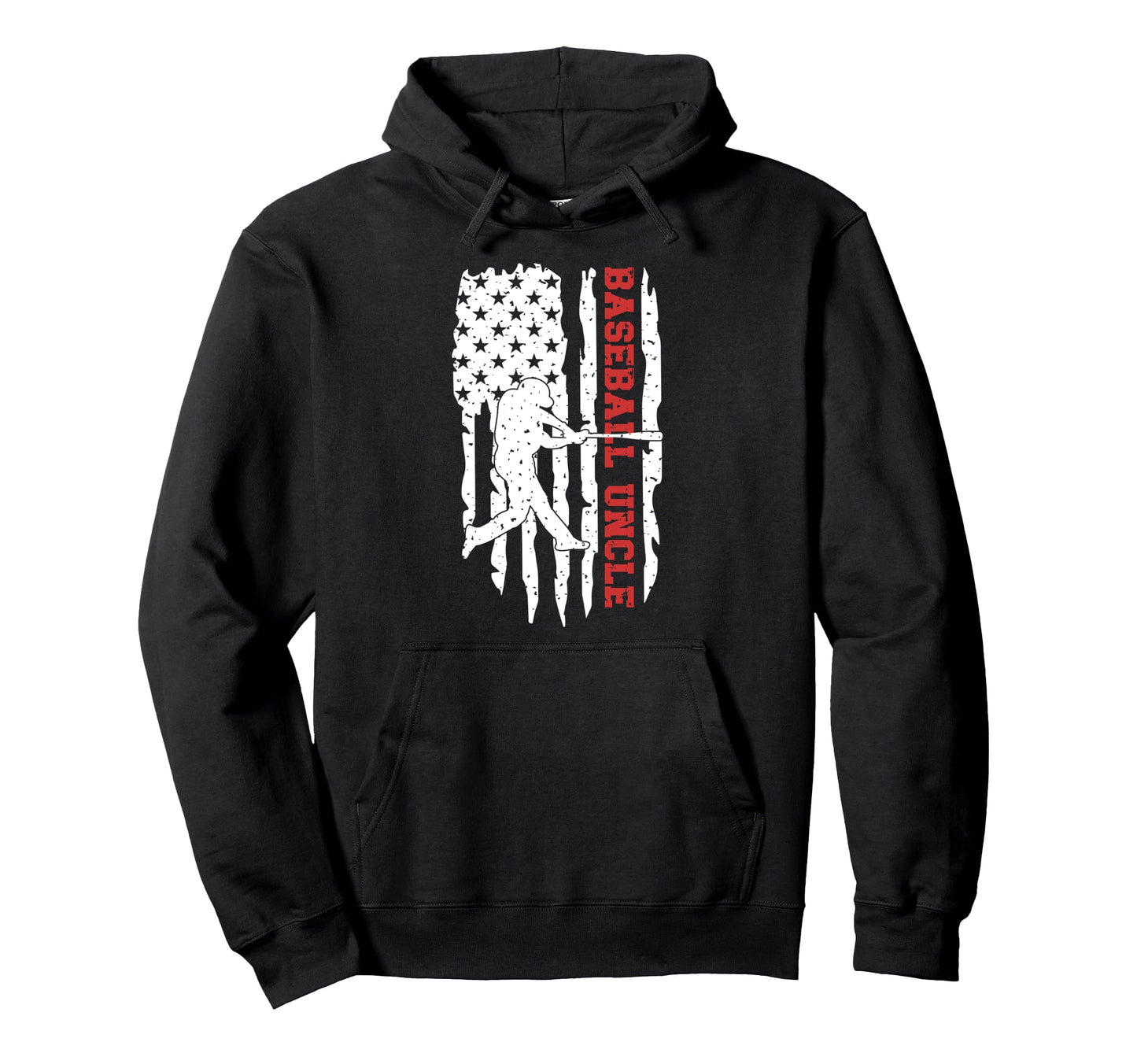Baseball Uncle Us Flag Uncle Baseball Hoodie - Graphic Print for Adults - T-Shirt, Sweatshirt, Hoodie