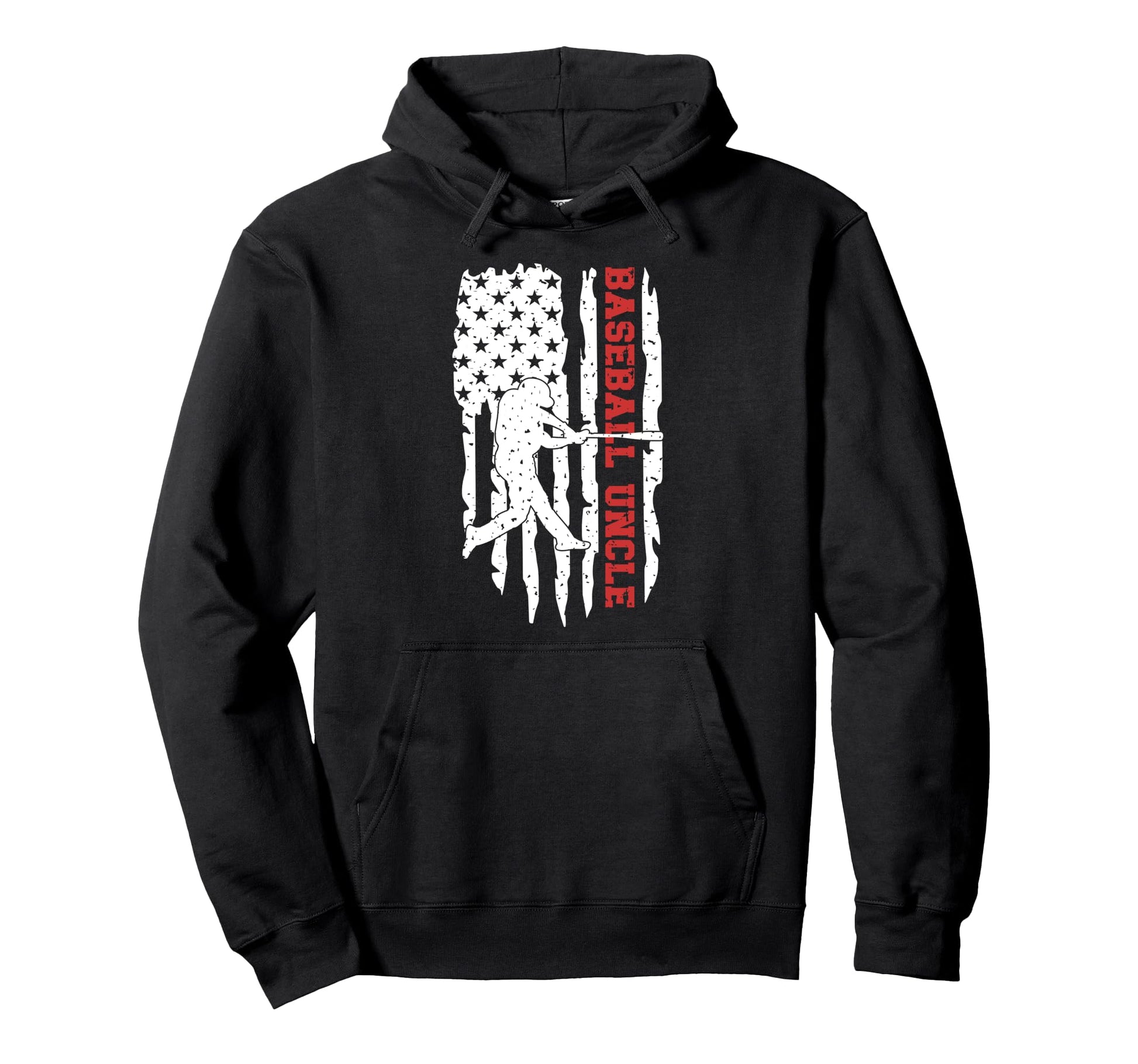 Baseball Uncle Us Flag Uncle Baseball Hoodie - Graphic Print for Adults - T-Shirt, Sweatshirt, Hoodie