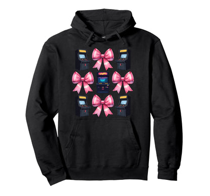 Coquette Bow Arcade Gaming Gamer Hoodie - Trendy Graphic for Adults - T-Shirt, Sweatshirt, Hoodie