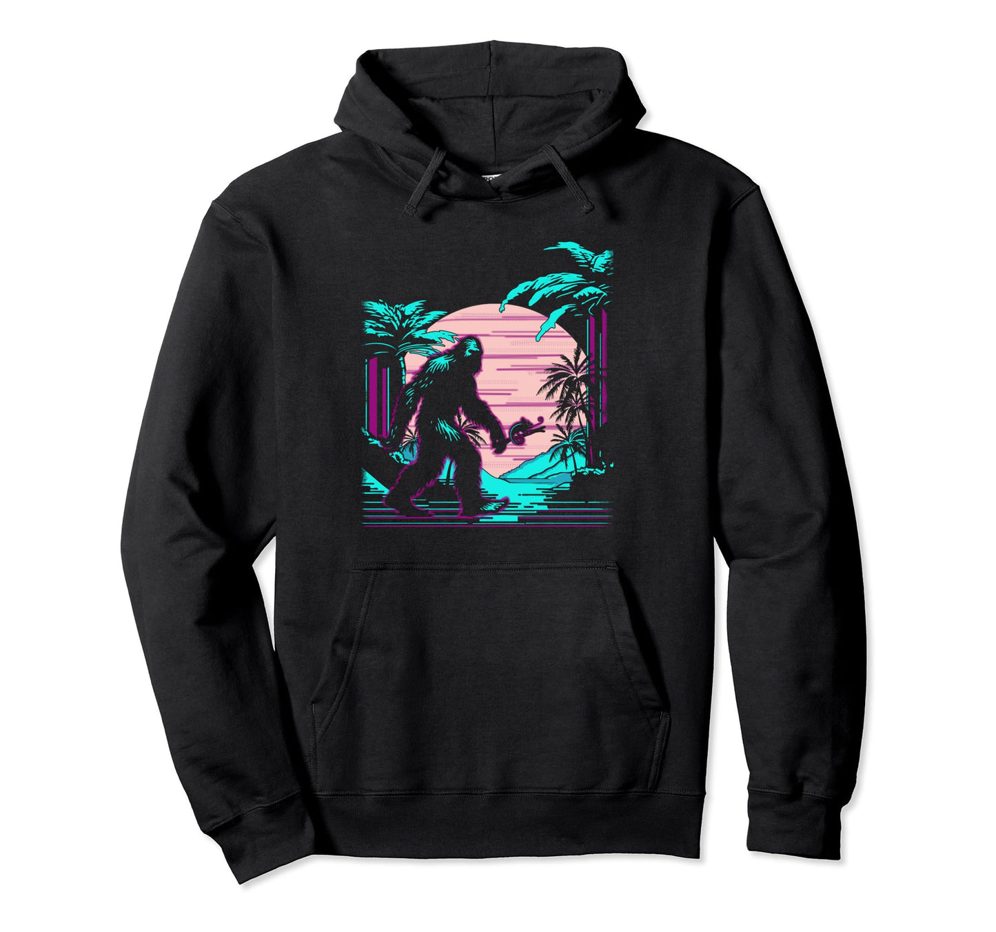 Bigfoot Vaporwave Aesthetic 90S Sasquatch Hoodie - Graphic Print Men Women - T-Shirt, Sweatshirt, Hoodie