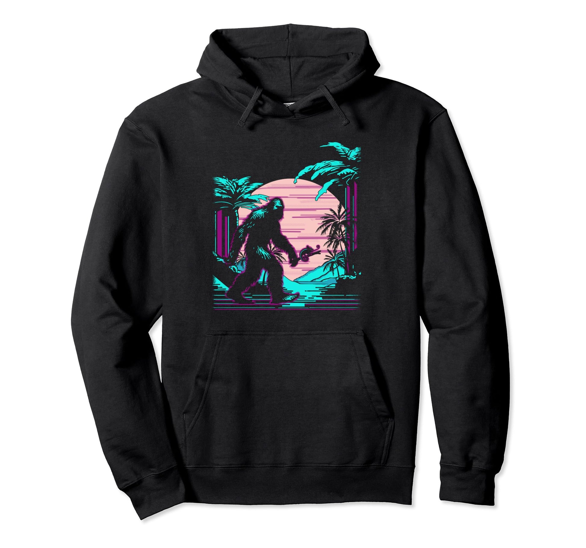 Bigfoot Vaporwave Aesthetic 90S Sasquatch Hoodie - Graphic Print Men Women - T-Shirt, Sweatshirt, Hoodie
