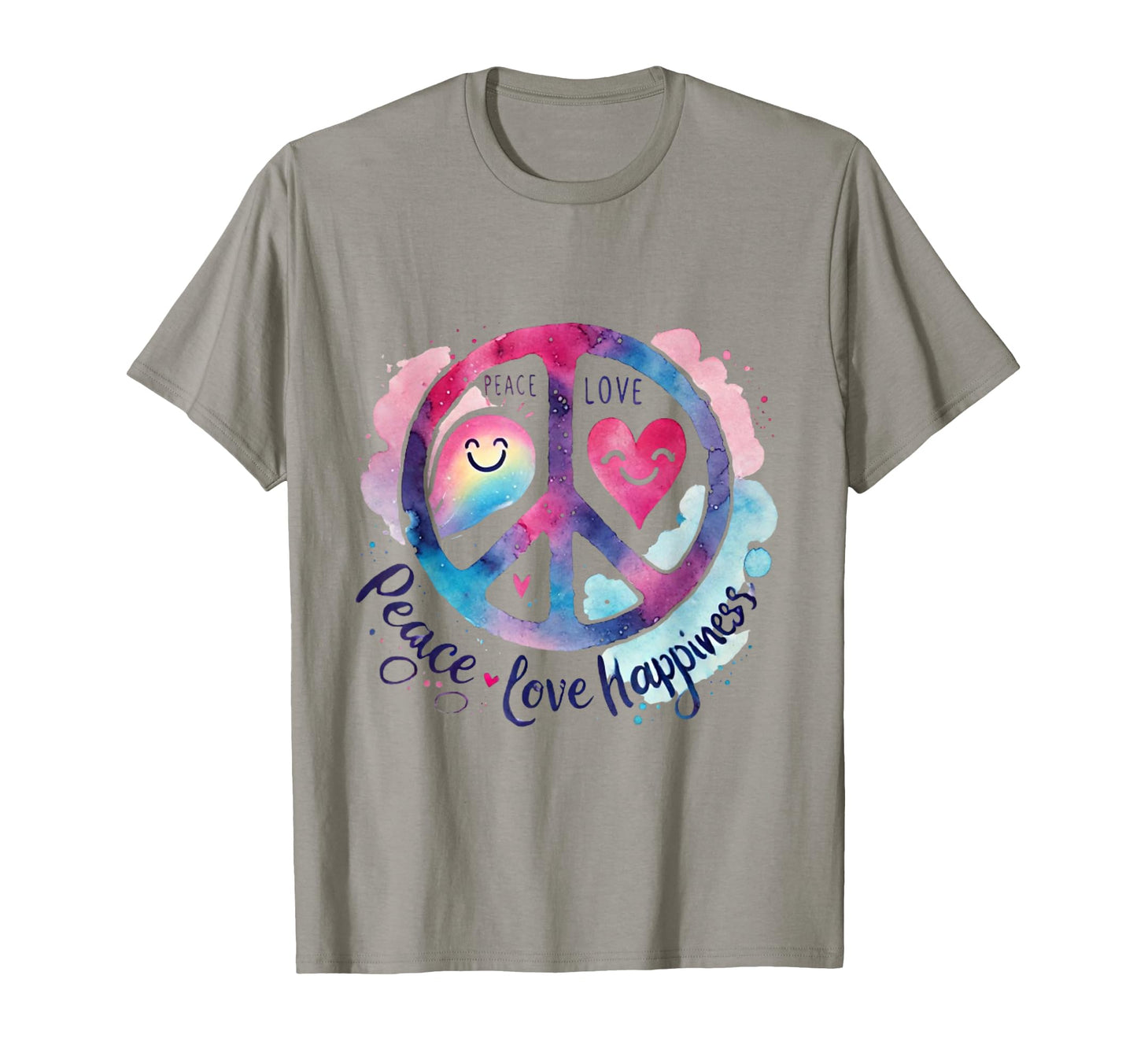 Peace Love Happiness Youthful T-Shirt - Aesthetic Graphic Men Women - T-Shirt, Sweatshirt, Hoodie