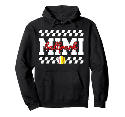 Ballpark Mimi Grandma Baseball Softball Hoodie - Trendy Graphic Unisex - T-Shirt, Sweatshirt, Hoodie