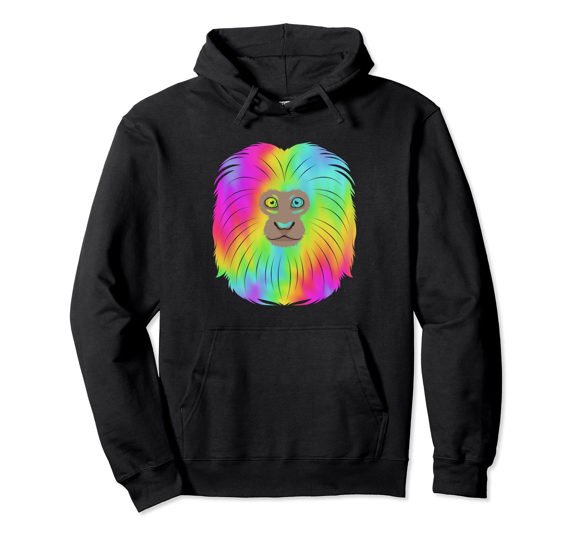 Rainbow Monkey Golden Lion Tamarin Hoodie - Unique Graphic Unisex - T-Shirt, Sweatshirt, Hoodie