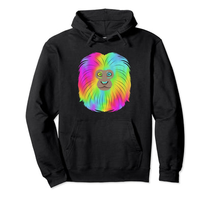 Rainbow Monkey Golden Lion Tamarin Hoodie - Unique Graphic Unisex - T-Shirt, Sweatshirt, Hoodie