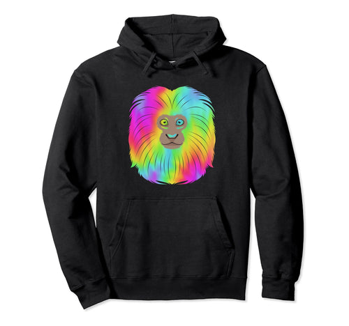Rainbow Monkey Golden Lion Tamarin Hoodie - Unique Graphic Unisex - T-Shirt, Sweatshirt, Hoodie