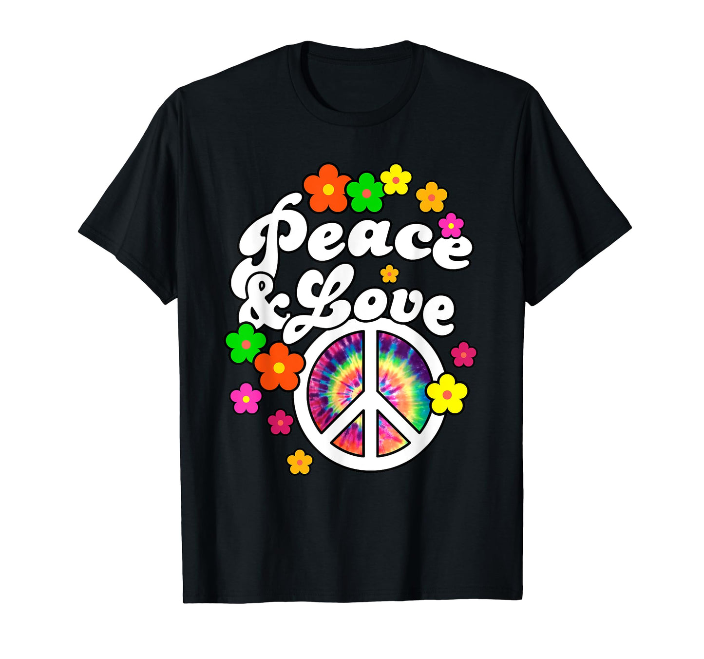 Peace Sign Peace And Love Tie Dye And T-Shirt - Novelty Apparel for Adults - T-Shirt, Sweatshirt, Hoodie