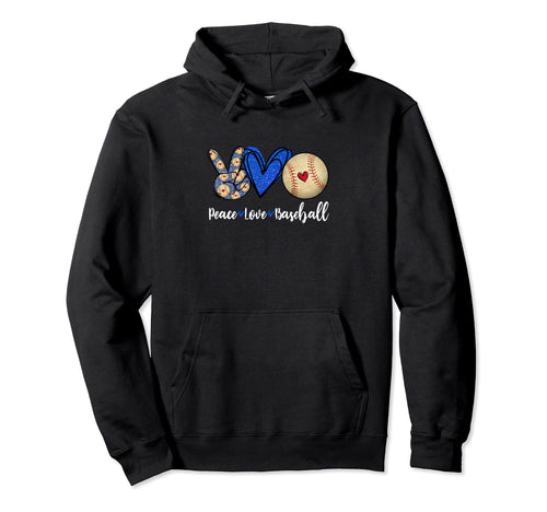 Funny Peace Love Baseball Hoodie - Custom Art Print Unisex - T-Shirt, Sweatshirt, Hoodie