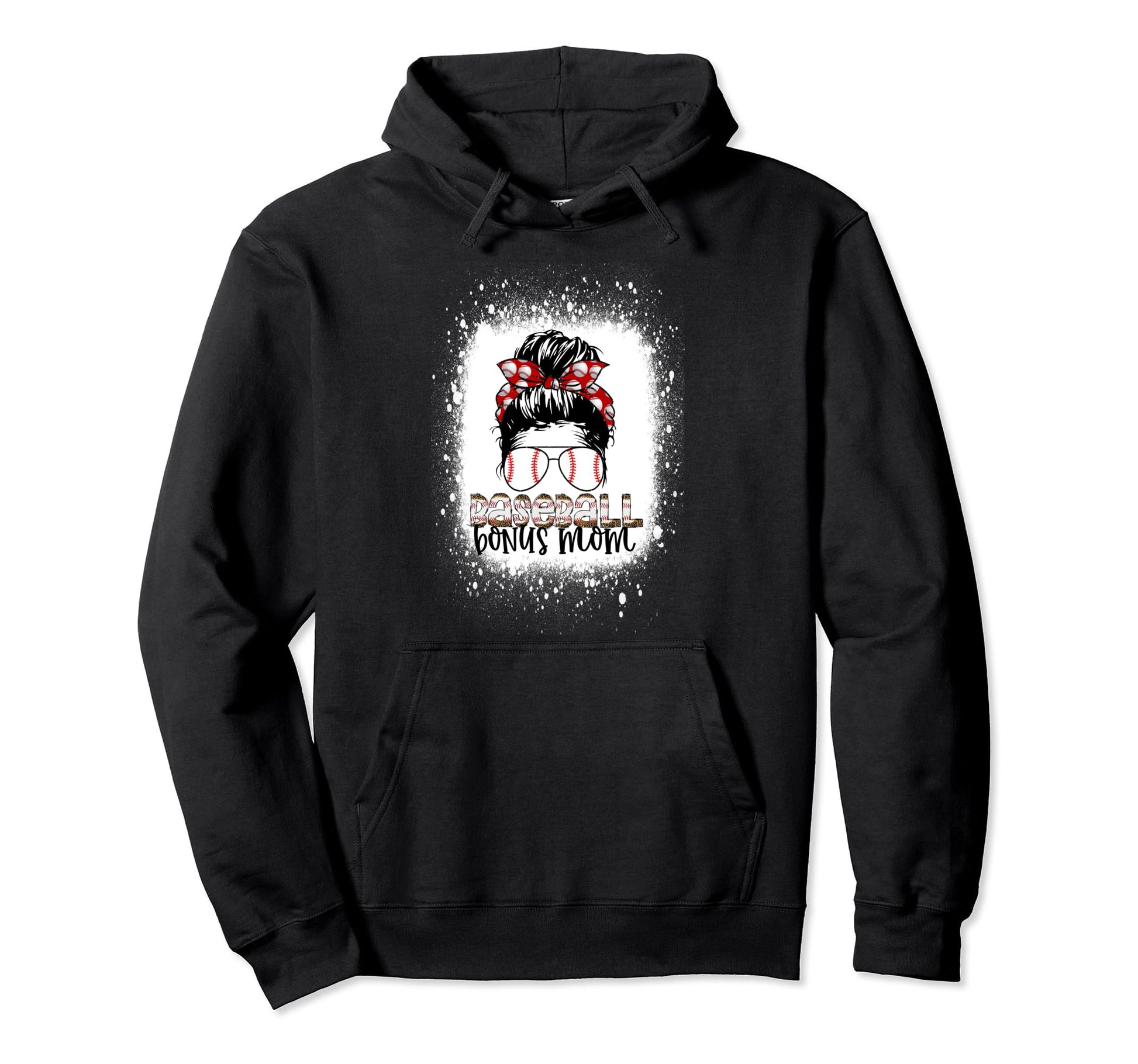 Baseball Bonus Mom Messy Bun Sunglasses Hoodie - Minimalist Print Unisex - T-Shirt, Sweatshirt, Hoodie