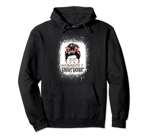 Baseball Bonus Mom Messy Bun Sunglasses Hoodie - Minimalist Print Unisex - T-Shirt, Sweatshirt, Hoodie