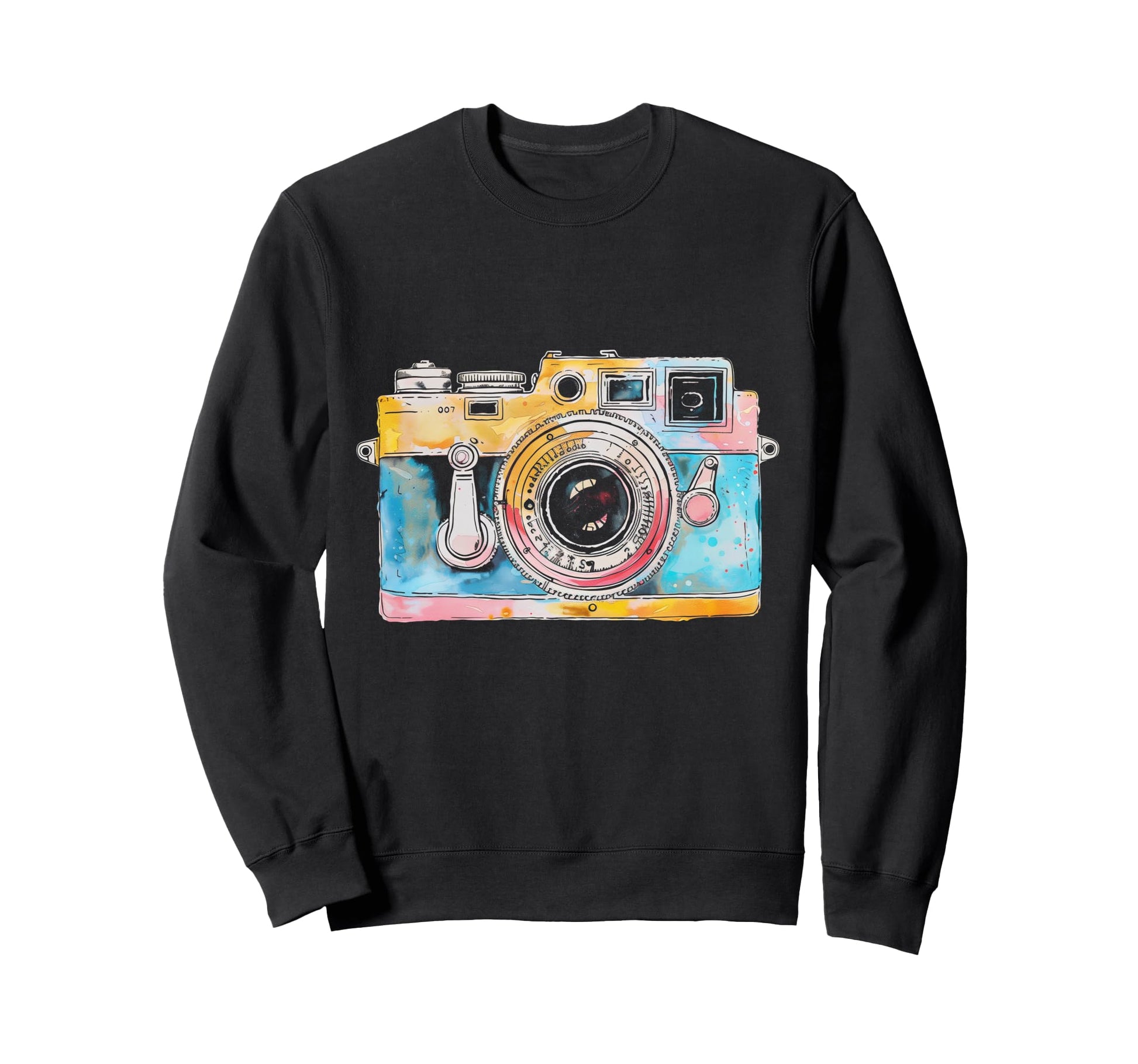 Photographer Camera Watercolor Sweatshirt - Streetwear Style for Adults - T-Shirt, Sweatshirt, Hoodie