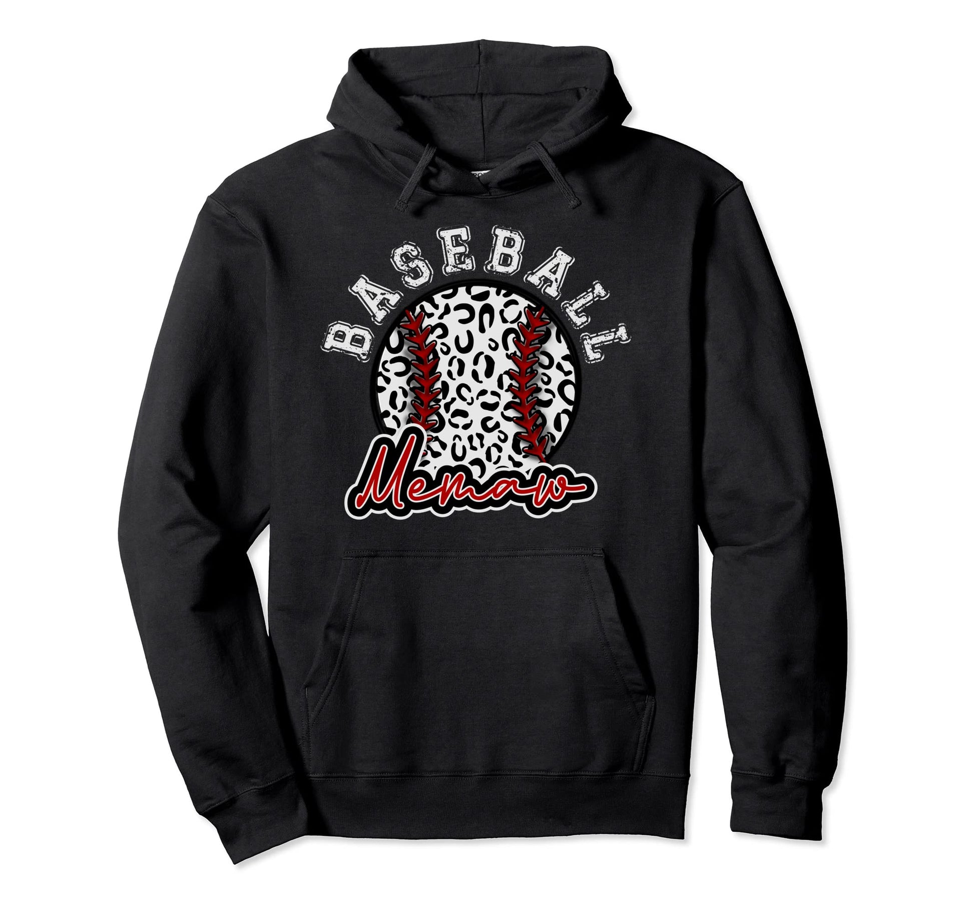 Leopard Cheetah Baseball Memaw Womens Hoodie - Aesthetic Graphic Men Women - T-Shirt, Sweatshirt, Hoodie