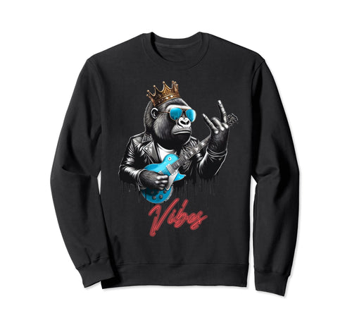Rock Good Vibes Gorilla Sweatshirt - Casual Everyday Wear for Adults - T-Shirt, Sweatshirt, Hoodie