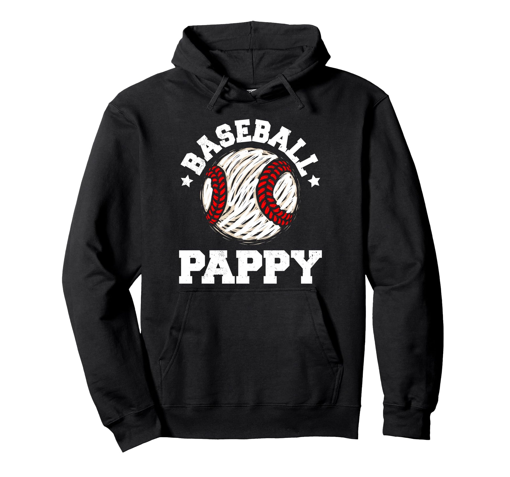 Baseball Pappy Distressed Funny Grandpa Hoodie - Novelty Apparel Unisex - T-Shirt, Sweatshirt, Hoodie